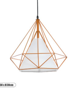 GLOBOSTAR® KAIRI 01621 Μοντέρνο Κρεμαστό Φωτιστικό Οροφής με Ντουί 1 x E27 AC 220-240V IP20 - Πορτοκαλί & Λευκό - Μ38 x Π38 x Y38cm