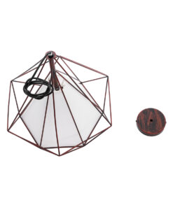 GLOBOSTAR® KAIRI 01623 Μοντέρνο Κρεμαστό Φωτιστικό Οροφής με Ντουί 1 x E27 AC 220-240V IP20 – Χάλκινο & Λευκό – Μ38 x Π38 x Y38cm