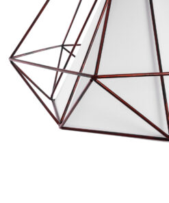GLOBOSTAR® KAIRI 01623 Μοντέρνο Κρεμαστό Φωτιστικό Οροφής με Ντουί 1 x E27 AC 220-240V IP20 – Χάλκινο & Λευκό – Μ38 x Π38 x Y38cm