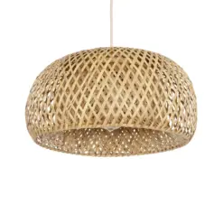 GLOBOSTAR® SAN TROPEZ 01626 Boho Κρεμαστό Φωτιστικό Οροφής με Ντουί 1 x E27 AC 220-240V IP20 - Μπεζ - Μ38 x Π38 x Υ22cm
