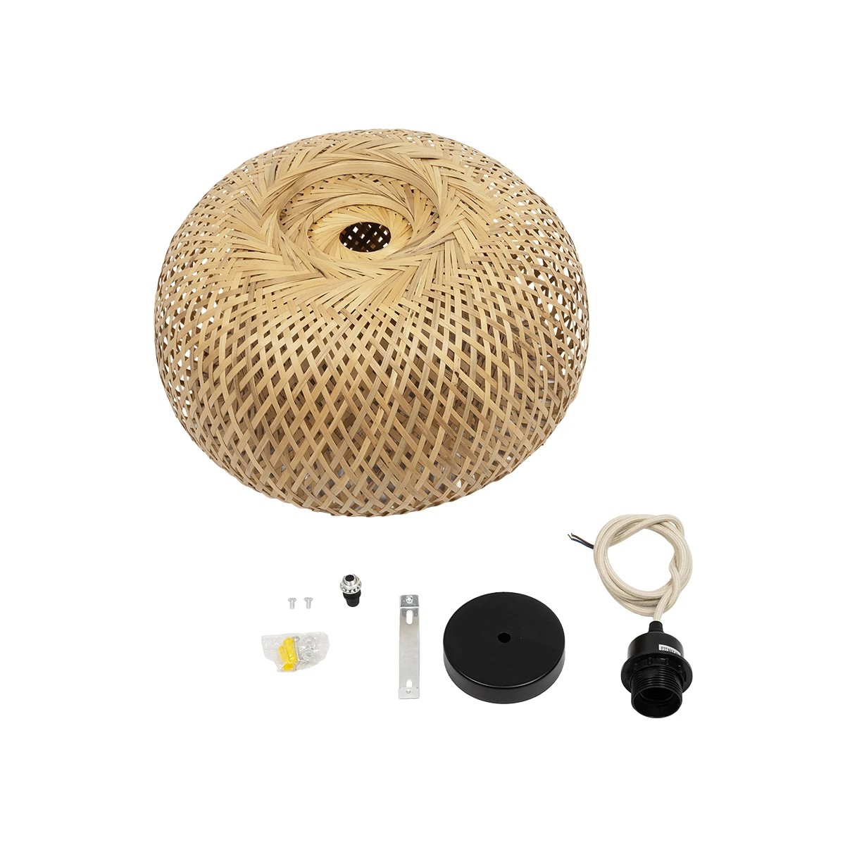 GLOBOSTAR® SAN TROPEZ 01626 Boho Κρεμαστό Φωτιστικό Οροφής με Ντουί 1 x E27 AC 220-240V IP20 - Μπεζ - Μ38 x Π38 x Υ22cm - Image 9