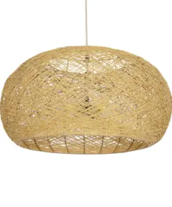 GLOBOSTAR® FIJI INCASS 01628 Vintage Κρεμαστό Φωτιστικό Οροφής με Ντουί 5 x E27 AC 220-240V IP20 - Μπεζ - Μ60 x Π60 x Υ29cm