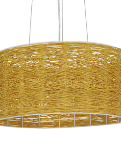 GLOBOSTAR® INCASS 01630 Vintage Κρεμαστό Φωτιστικό Οροφής με Ντουί 3 x E27 AC 220-240V IP20 - Μπεζ - Μ40 x Π40 x Υ22cm