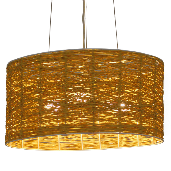 GLOBOSTAR® INCASS 01630 Vintage Κρεμαστό Φωτιστικό Οροφής με Ντουί 3 x E27 AC 220-240V IP20 - Μπεζ - Μ40 x Π40 x Υ22cm - Image 2