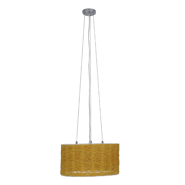 GLOBOSTAR® INCASS 01630 Vintage Κρεμαστό Φωτιστικό Οροφής με Ντουί 3 x E27 AC 220-240V IP20 - Μπεζ - Μ40 x Π40 x Υ22cm - Image 3