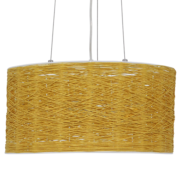 GLOBOSTAR® INCASS 01630 Vintage Κρεμαστό Φωτιστικό Οροφής με Ντουί 3 x E27 AC 220-240V IP20 - Μπεζ - Μ40 x Π40 x Υ22cm - Image 4
