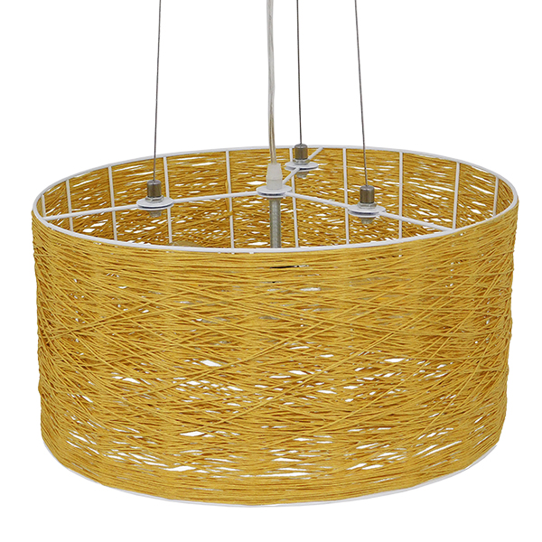 GLOBOSTAR® INCASS 01630 Vintage Κρεμαστό Φωτιστικό Οροφής με Ντουί 3 x E27 AC 220-240V IP20 - Μπεζ - Μ40 x Π40 x Υ22cm - Image 5