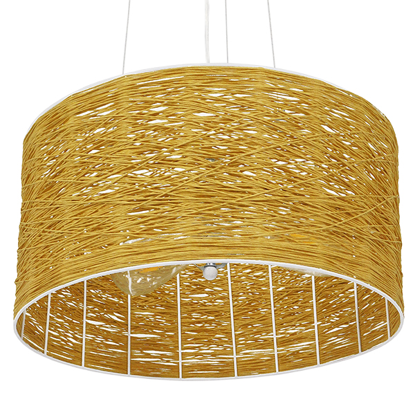 GLOBOSTAR® INCASS 01630 Vintage Κρεμαστό Φωτιστικό Οροφής με Ντουί 3 x E27 AC 220-240V IP20 - Μπεζ - Μ40 x Π40 x Υ22cm - Image 6