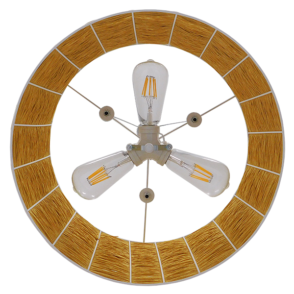 GLOBOSTAR® INCASS 01630 Vintage Κρεμαστό Φωτιστικό Οροφής με Ντουί 3 x E27 AC 220-240V IP20 - Μπεζ - Μ40 x Π40 x Υ22cm - Image 8