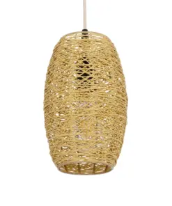 GLOBOSTAR® INCASS 01631 Vintage Κρεμαστό Φωτιστικό Οροφής με Ντουί 1 x E27 AC 220-240V IP20 - Μπεζ - Μ15 x Π15 x Υ25cm