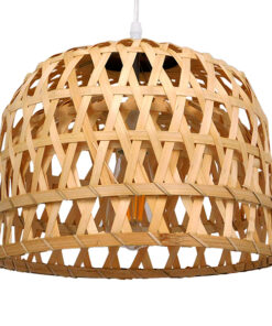 GLOBOSTAR® MANGEA 01634 Boho Κρεμαστό Φωτιστικό Οροφής με Ντουί 1 x E27 AC 220-240V IP20 - Μπεζ - Μ32 x Π32 x Υ30cm