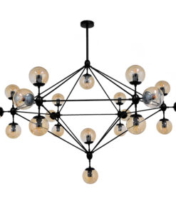 GLOBOSTAR® SENTINEL 01638 Μοντέρνο Φωτιστικό Οροφής με Ντουί 21 x E27 AC 220-240V IP20 - Μαύρο & Μελί - Μ170 x Π170 x Υ136cm