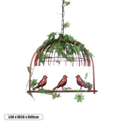GLOBOSTAR® NEST 01642 Vintage Κρεμαστό Φωτιστικό Οροφής με Ντουί 1 x E27 AC 220-240V IP20 - Χάλκινο & Πράσινο - Μ48 x Π38 x Y40cm