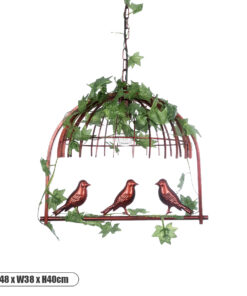 GLOBOSTAR® NEST 01642 Vintage Κρεμαστό Φωτιστικό Οροφής με Ντουί 1 x E27 AC 220-240V IP20 - Χάλκινο & Πράσινο - Μ48 x Π38 x Y40cm