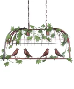GLOBOSTAR® NEST 01645 Vintage Κρεμαστό Φωτιστικό Οροφής με Ντουί 2 x E27 AC 220-240V IP20 - Χάλκινο & Πράσινο - Μ76 x Π36 x Y37cm