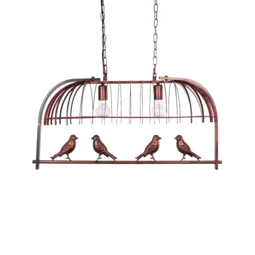 GLOBOSTAR® NEST 01645 Vintage Κρεμαστό Φωτιστικό Οροφής με Ντουί 2 x E27 AC 220-240V IP20 - Χάλκινο & Πράσινο - Μ76 x Π36 x Y37cm - Image 12
