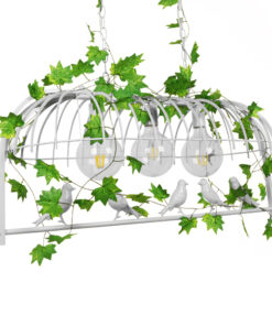 GLOBOSTAR® NEST 01647 Vintage Κρεμαστό Φωτιστικό Οροφής με Ντουί 3 x E27 AC 220-240V IP20 - Λευκό & Πράσινο - Μ86 x Π38 x Y37cm