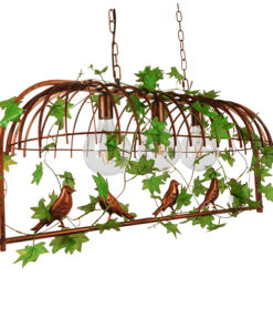 GLOBOSTAR® NEST 01648 Vintage Κρεμαστό Φωτιστικό Οροφής με Ντουί 3 x E27 AC 220-240V IP20 - Χάλκινο & Πράσινο - Μ85.5 x Π37.5 x Y38cm