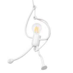 GLOBOSTAR® LITTLE MAN 01651 Μοντέρνο Κρεμαστό Φωτιστικό Οροφής με Ντουί 1 x E27 AC 220-240V IP20 - Λευκό - Μ20 x Π20 x Υ40cm
