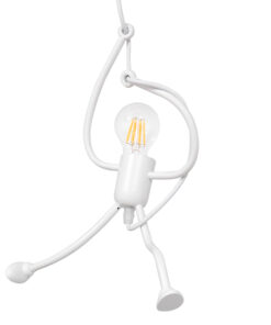 GLOBOSTAR® LITTLE MAN 01651 Μοντέρνο Κρεμαστό Φωτιστικό Οροφής με Ντουί 1 x E27 AC 220-240V IP20 - Λευκό - Μ20 x Π20 x Υ40cm