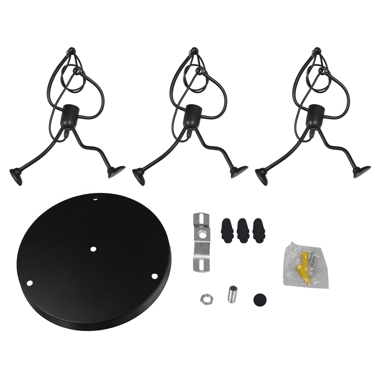 GLOBOSTAR® FIGURE 10001655 Παιδικό Κρεμαστό Φωτιστικό Οροφής με Ντουί 3 x E27 AC 220-240V IP20 - Μαύρο - Μ45 x Π45 x Υ40cm - Image 7