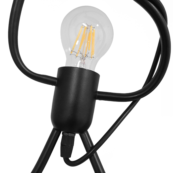 GLOBOSTAR® LITTLE MAN 01655 Μοντέρνο Κρεμαστό Φωτιστικό Οροφής με Ντουί 3 x E27 AC 220-240V IP20 - Μαύρο - Μ45 x Π45 x Υ40cm - Image 3