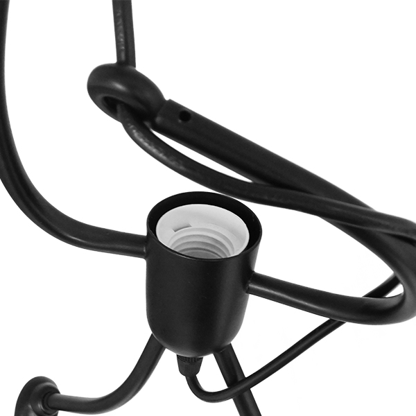 GLOBOSTAR® LITTLE MAN 01655 Μοντέρνο Κρεμαστό Φωτιστικό Οροφής με Ντουί 3 x E27 AC 220-240V IP20 - Μαύρο - Μ45 x Π45 x Υ40cm - Image 4