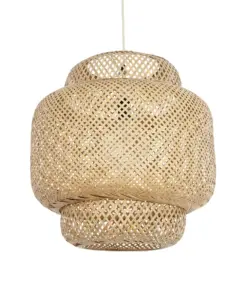 GLOBOSTAR® MALDIVES 01657 Boho Κρεμαστό Φωτιστικό Οροφής με Ντουί 1 x E27 AC 220-240V IP20 - Μπεζ - Μ50 x Π50 x Υ50m