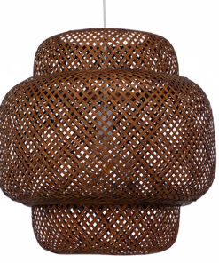 GLOBOSTAR® MALDIVES 01658 Boho Κρεμαστό Φωτιστικό Οροφής με Ντουί 1 x E27 AC 220-240V IP20 - Καφέ - Μ56 x Π56 x Υ54cm