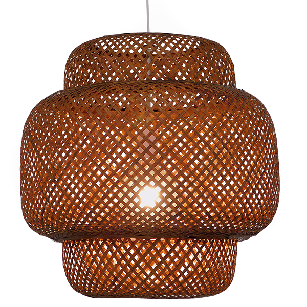 GLOBOSTAR® MALDIVES 01658 Boho Κρεμαστό Φωτιστικό Οροφής με Ντουί 1 x E27 AC 220-240V IP20 - Καφέ - Μ56 x Π56 x Υ54cm - Image 2