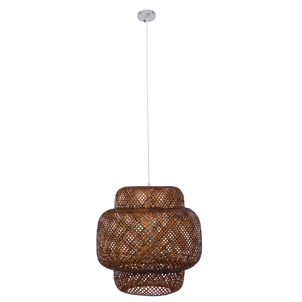 GLOBOSTAR® MALDIVES 01658 Boho Κρεμαστό Φωτιστικό Οροφής με Ντουί 1 x E27 AC 220-240V IP20 - Καφέ - Μ56 x Π56 x Υ54cm - Image 3