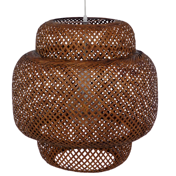 GLOBOSTAR® MALDIVES 01658 Boho Κρεμαστό Φωτιστικό Οροφής με Ντουί 1 x E27 AC 220-240V IP20 - Καφέ - Μ56 x Π56 x Υ54cm - Image 5