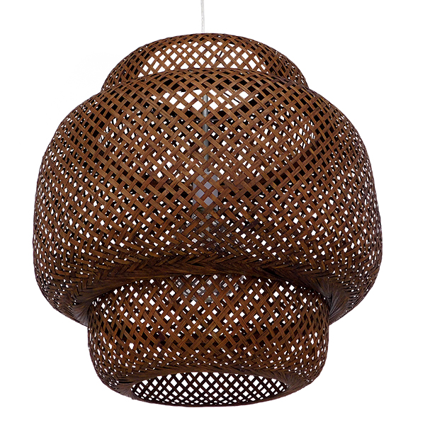 GLOBOSTAR® MALDIVES 01658 Boho Κρεμαστό Φωτιστικό Οροφής με Ντουί 1 x E27 AC 220-240V IP20 - Καφέ - Μ56 x Π56 x Υ54cm - Image 6