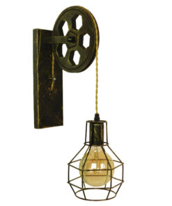 GLOBOSTAR® RYDON 01659 Vintage Φωτιστικό Τοίχου - Απλίκα με Ντουί 1 x E27 AC 220-240V IP20 - Μπρούτζινο Εφέ Σκουριάς - Μ15 x Π24 x Υ70cm