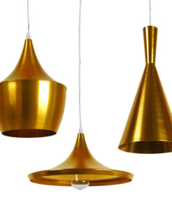 GLOBOSTAR® SHANGHAI 01678 Μοντέρνο Κρεμαστό Φωτιστικό Οροφής με Ντουί 3 x E27 AC 220-240V IP20 - Χρυσό - Μ79 x Π79 x Y38.5cm