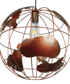 GLOBOSTAR® EARTH 01665 Vintage Κρεμαστό Φωτιστικό Οροφής με Ντουί 1 x E27 AC 220-240V IP20 - Χάλκινο - Μ40 x Π40 x Y40cm