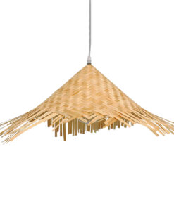 GLOBOSTAR® RICEHAT 01666 Boho Κρεμαστό Φωτιστικό Οροφής με Ντουί 1 x E27 AC 220-240V IP20 - Μπεζ - Μ70 x Π70 x Y25cm