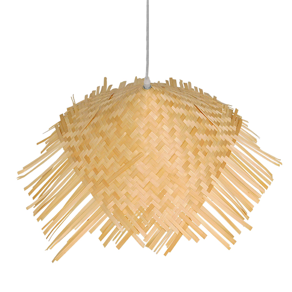 GLOBOSTAR® RICEHAT 01666 Boho Κρεμαστό Φωτιστικό Οροφής με Ντουί 1 x E27 AC 220-240V IP20 - Μπεζ - Μ70 x Π70 x Y25cm - Image 5