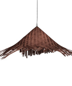 GLOBOSTAR® RICEHAT 01667 Boho Κρεμαστό Φωτιστικό Οροφής με Ντουί 1 x E27 AC 220-240V IP20 - Καφέ - Μ70 x Π70 x Y25cm