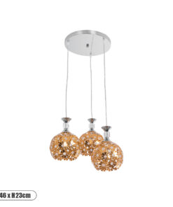 GLOBOSTAR® BOUQUET 01670 Μοντέρνο Κρεμαστό Φωτιστικό Οροφής με Ντουί 3 x E27 AC 220-240V IP20 - Πολύχρωμο - Μ46 x Π46 x Y23cm