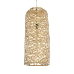 GLOBOSTAR® CALERO 01711 Boho Κρεμαστό Φωτιστικό Οροφής με Ντουί 1 x E27 AC 220-240V IP20 - Μπεζ - Μ30 x Π30 x Υ70cm