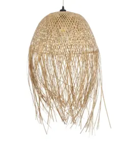 GLOBOSTAR® MANILA 01714 Boho Κρεμαστό Φωτιστικό Οροφής με Ντουί 1 x E27 AC 220-240V IP20 - Μπεζ - Μ45 x Π45 x Υ60cm