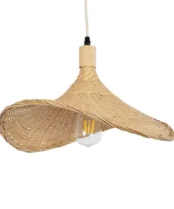 GLOBOSTAR® CUBA 01717 Boho Κρεμαστό Φωτιστικό Οροφής με Ντουί 1 x E27 AC 220-240V IP20 - Μπεζ - Μ43 x Π40 x Υ28cm
