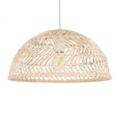 GLOBOSTAR® COMORES 01727 Boho Κρεμαστό Φωτιστικό Οροφής με Ντουί 1 x E27 AC 220-240V IP20 - Μπεζ - Μ40 x Π40 x Y20cm