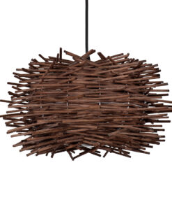 GLOBOSTAR® MINORCA 01732 Boho Κρεμαστό Φωτιστικό Οροφής με Ντουί 1 x E27 AC 220-240V IP20 - Καφέ - Μ30 x Π30 x Υ18cm