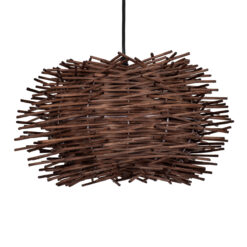 GLOBOSTAR® MINORCA 01733 Boho Κρεμαστό Φωτιστικό Οροφής με Ντουί 1 x E27 AC 220-240V IP20 - Καφέ - Μ35 x Π35 x Υ23cm
