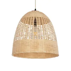 GLOBOSTAR® BORA-BORA 01735 Boho Κρεμαστό Φωτιστικό Οροφής με Ντουί 1 x E27 AC 220-240V IP20 - Μπεζ - Μ45 x Π45 x Υ44cm