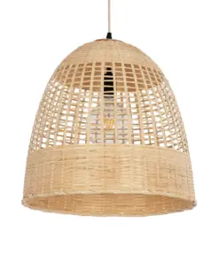 GLOBOSTAR® BORA-BORA 01735 Boho Κρεμαστό Φωτιστικό Οροφής με Ντουί 1 x E27 AC 220-240V IP20 - Μπεζ - Μ45 x Π45 x Υ44cm