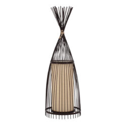 GLOBOSTAR® AZORES 01754 Boho Επιδαπέδιο Φωτιστικό με Ντουί 1 x E27 AC 220-240V IP20 - Καφέ & Μπεζ - Μ30 x Π30 x Υ90cm