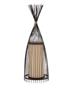 GLOBOSTAR® AZORES 01754 Boho Επιδαπέδιο Φωτιστικό με Ντουί 1 x E27 AC 220-240V IP20 - Καφέ & Μπεζ - Μ30 x Π30 x Υ90cm